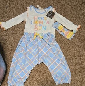 Matilda Jane Cream and Blue Baby Outfit